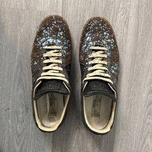 Maison Martin Margiela Black and Brown Splatter Sneakers